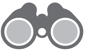 Grey icon of binoculars